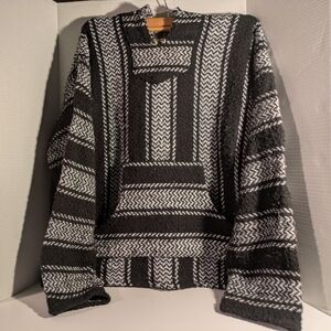 Black and White Patterned Men's Hoodie